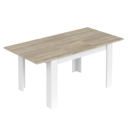 Pack mesa extensível BARCELONA + 6 cadeiras SOPHIE - Branco e Carvalho