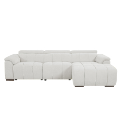 Sofá chaise longue MADAGASCAR relax elétrico - Branco Gelo - Tecido OTE SEA 103