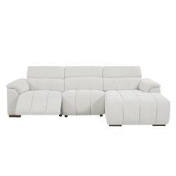 Sofá chaise longue MADAGASCAR relax elétrico - Branco Gelo - Tecido OTE SEA 103