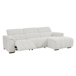 Sofá chaise longue MADAGASCAR relax elétrico - Branco Gelo - Tecido OTE SEA 103