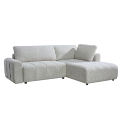 Sofá chaise longue BRAD com cama - Bege Claro - Tecido TC2320-20/LRS003-4