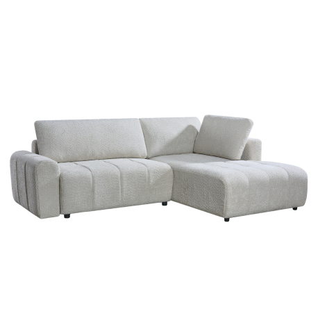 Sofá chaise longue BRAD com cama - Bege Claro - Tecido TC2320-20/LRS003-4