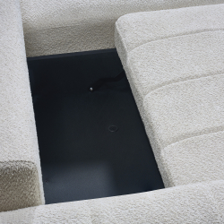 Sofá chaise longue BRAD com cama - Bege Claro - Tecido TC2320-20/LRS003-4