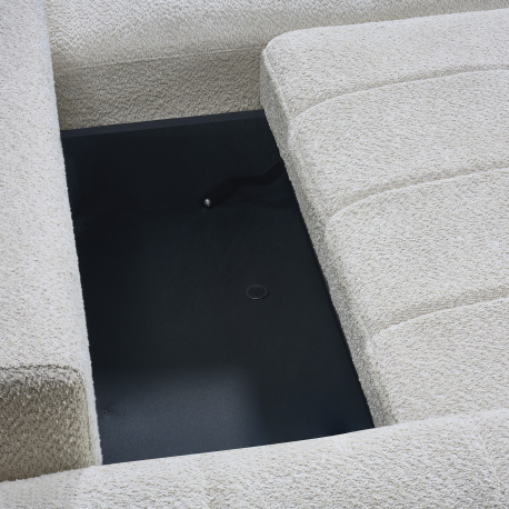 Sofá chaise longue BRAD com cama - Bege Claro - Tecido TC2320-20/LRS003-4