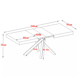 Pack mesa extensível ADAM + 4 cadeiras IVY - Packs de Mesas e Cadeiras Pack mesa extensível ADAM + 4 cadeiras IVY - Packs de Mesas e Cadeiras