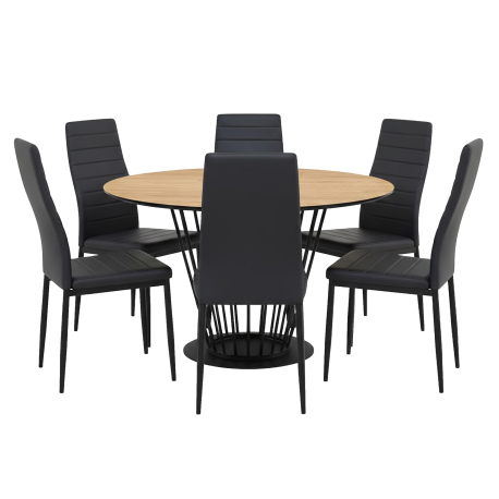 Pack mesa redonda ALESIA + 6 cadeiras ZARA II - Table and Chair Sets Pack mesa redonda ALESIA + 6 cadeiras ZARA II - Table and Chair Sets