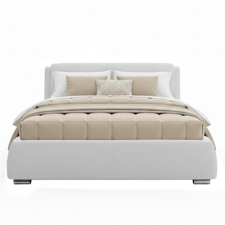 Cama de casal ANTÓNIO com 4 gavetas - Branco Memphis