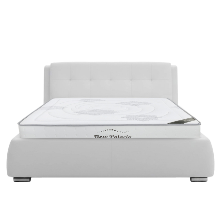 Pack cama de casal ANTONIO + colchão NEW PALACIO - Branco Memphis