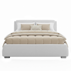 Pack cama de casal ANTONIO + colchão NEW PALACIO - Branco Memphis