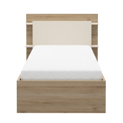 Cama de solteiro elevatória BRENDA - Carvalho oak e visón