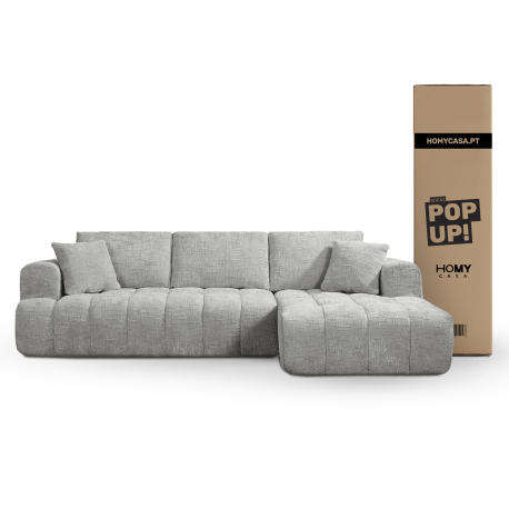 Sofás POP UP! Sofá chaise longue OAKLAND embalado a vácuo - Cinzento