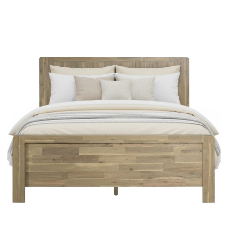 Pack cama de casal KIANA + Colchão HOMYSLEEP NEW PALACIO - Carvalho