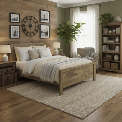 Pack cama de casal KIANA + Colchão HOMYSLEEP NEW PALACIO - Carvalho