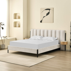 Pack cama de casal QUEENIE + Colchão HOMYSLEEP NEW PALACIO - Marfim