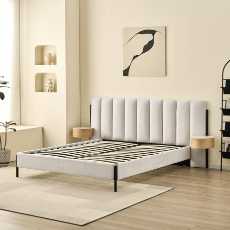 Pack cama de casal QUEENIE + Colchão HOMYSLEEP NEW PALACIO - Marfim