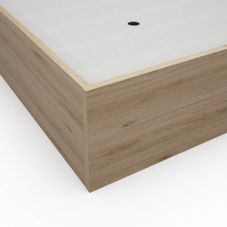 Pack cama de solteiro elevatória BRENDA + Colchão HOMYSLEEP SPRING ROLLER - Carvalho oak e visón
