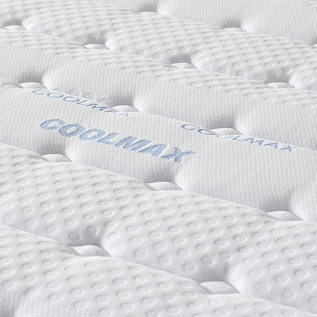 Pack cama de solteiro elevatória BRENDA + Colchão HOMYSLEEP SPRING ROLLER - Carvalho oak e visón