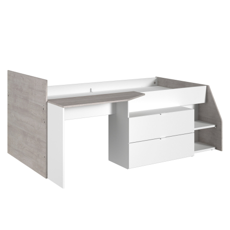 MILKY bed with 2 drawers and 1 desk - Camas Altas