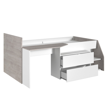 MILKY bed with 2 drawers and 1 desk - Camas Altas