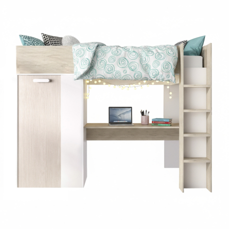 Cama GASPAR com secretária e roupeiro - Camas Altas Cama GASPAR com secretária e roupeiro - Camas Altas