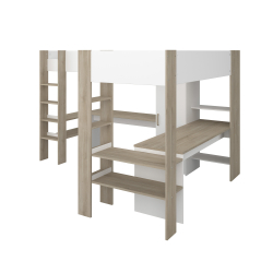Cama alta dupla ALEXANDRIA com secretárias - Camas Altas