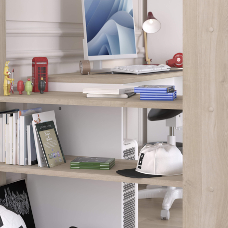 Cama alta dupla ALEXANDRIA com secretárias - Camas Altas