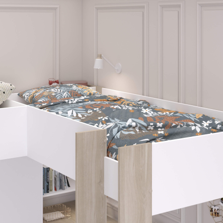 Cama alta dupla ALEXANDRIA com secretárias - Camas Altas