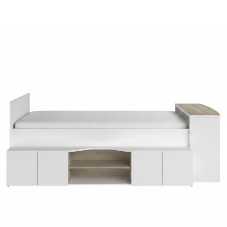 Cama de solteiro CLEO com secretária - Camas Altas