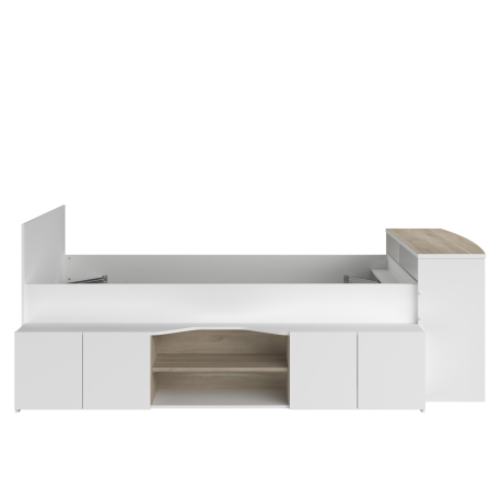 Cama de solteiro CLEO com secretária - Camas Altas