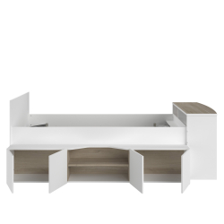 Cama de solteiro CLEO com secretária - Camas Altas