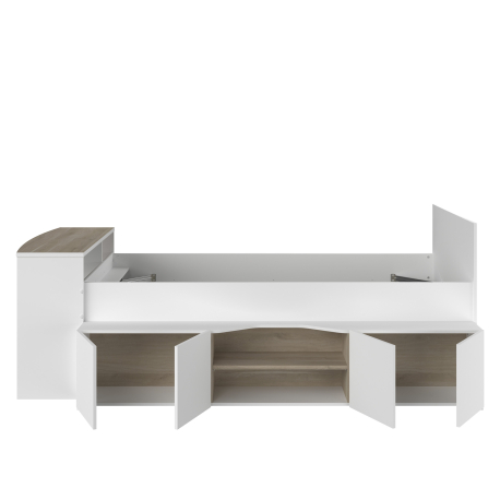 Cama de solteiro CLEO com secretária - Camas Altas