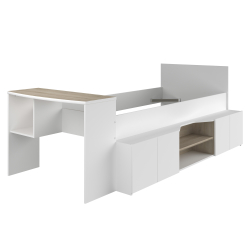 Cama de solteiro CLEO com secretária - Camas Altas