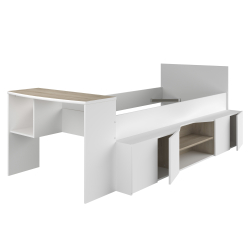 Cama de solteiro CLEO com secretária - Camas Altas