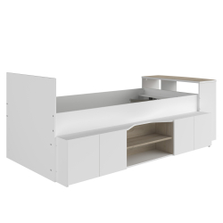 Cama de solteiro CLEO com secretária - Camas Altas