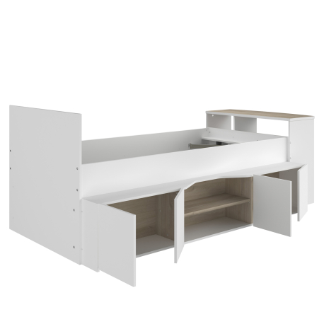 Cama de solteiro CLEO com secretária - Camas Altas