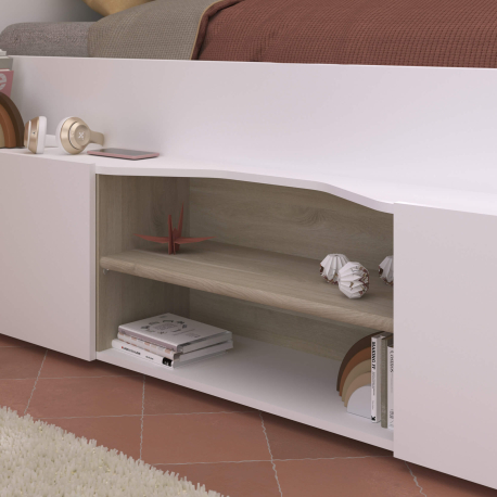 Cama de solteiro CLEO com secretária - Camas Altas