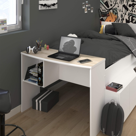 Cama de solteiro CLEO com secretária - Camas Altas