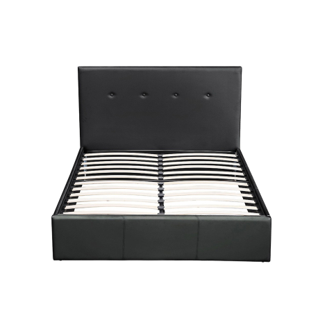 Cama de casal BETTY II - Preto Pele Sintética (140cm e 160cm) Cama de casal BETTY II - Preto Pele Sintética (140cm e 160cm)