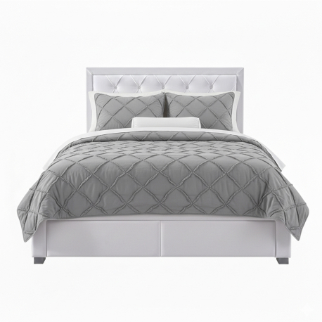 Cama de casal BIA com 4 gavetas - Branco Memphis (140cm, 160cm e 180cm)