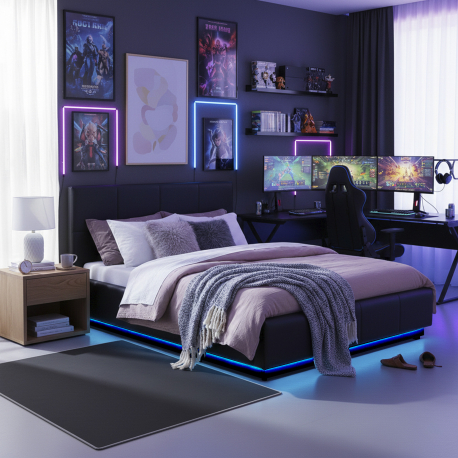 INFINITY Elevatory Double Bed with LED - Double Beds