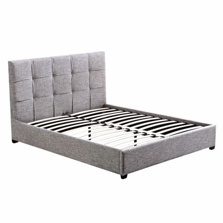 Cama de casal LONDON - Cinzento Claro
