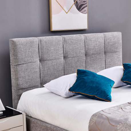 Cama de casal LONDON - Cinzento Claro