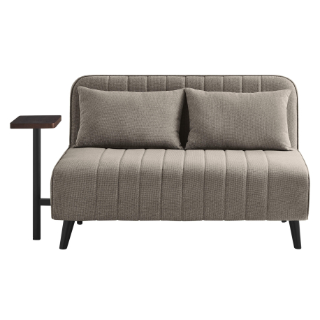 Sofá cama MYLLA com mesa de apoio - Taupe