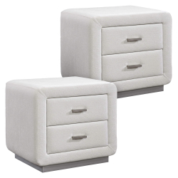 Pack 2 mesas de cabeceira ELYSEE - Branco Pelo Bouclê