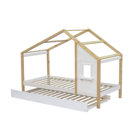 Cama infantil MAISON com gavetão - Carvalho Natura e Branco, Tamanho - 90 x 200 cm Cama infantil MAISON com gavetão - Carvalho Natura e Branco, Tamanho - 90 x 200 cm