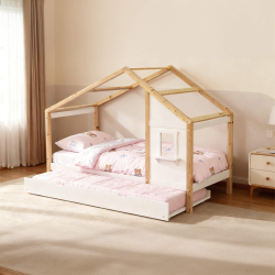 Cama infantil MAISON com gavetão - Carvalho Natura e Branco, Tamanho - 90 x 200 cm Cama infantil MAISON com gavetão - Carvalho Natura e Branco, Tamanho - 90 x 200 cm