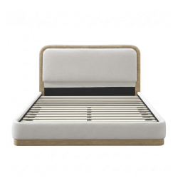 Cama de casal TORINO - 160 x 200 cm, Cor - Carvalho Natura e Pérola