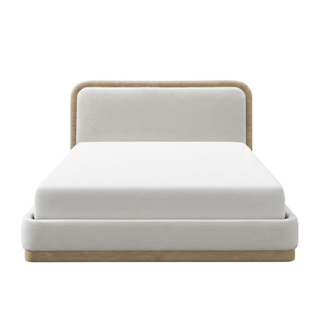 Cama de casal TORINO - 160 x 200 cm, Cor - Carvalho Natura e Pérola