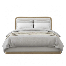 Cama de casal TORINO - 160 x 200 cm, Cor - Carvalho Natura e Pérola