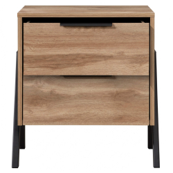 Mesa de cabeceira MILANO com 2 gavetas - Carvalho Mel e Preto Mesa de cabeceira MILANO com 2 gavetas - Carvalho Mel e Preto